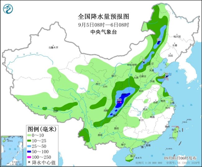 陜西四川等局地有較強(qiáng)降雨 華北東北降水降溫